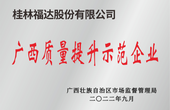 广西质量提升示范企业